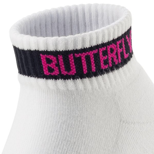 Butterfly Levalis Socks - White-Black - Logo - Close-Up